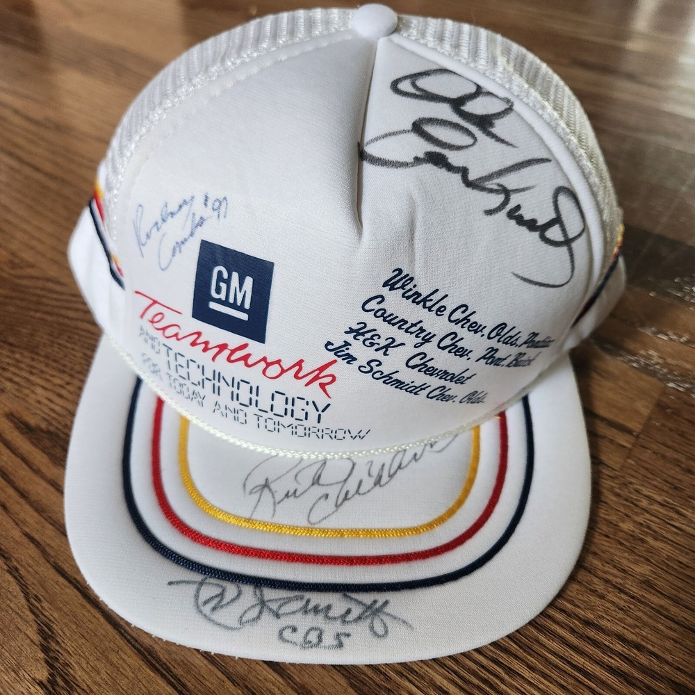 Dale Earnhardt Sr Signed Hat Richard Childress‎ Ned Jarrett Rodney Combs NASCAR